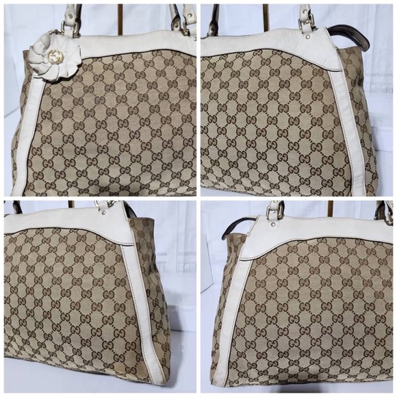 Authentic Gucci Monogram GG Canvas Trophy Tote - Picture 12 of 14